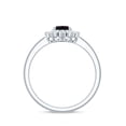 thumbnail image 2 of Rosec Jewels Princess Diana Inspired Ring for Women, Oval Black Opal Ring with Diamond Halo, 14K White Gold, US 7.00, 2 of 9