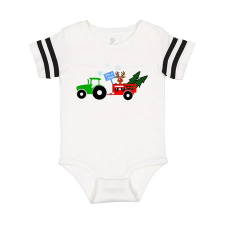 

Inktastic Christmas Tractor with Cute Reindeer Gift Baby Boy or Baby Girl Bodysuit