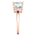 thumbnail image 3 of 4.0 ct emerald cut clear Zircon 18k rose gold 3 stone Bridal Wedding Engagement Promise Anniversary Ring for Women size 6, 3 of 7