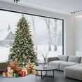 thumbnail image 6 of 9 Foot Pre Lit Artificial Christmas Tree, Snow Flocked Norway Spruce with Warm White Lights, Includes Stand and Storage Gloves, Green, 6 of 8