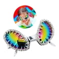 thumbnail image 2 of Hotpom Fashionable Rivet Studded Frame Sun Glasses, Punk Rivet Frame Alien Shape Eyeglasses Men and Women Unisex Funky Novelty Party Accessories, 2 of 6