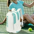 thumbnail image 6 of Vsenkes Badminton Bag Backpack Shoulder Bag Tennis Rackets Bag for Badminton Rackets White Light Blue, 6 of 9