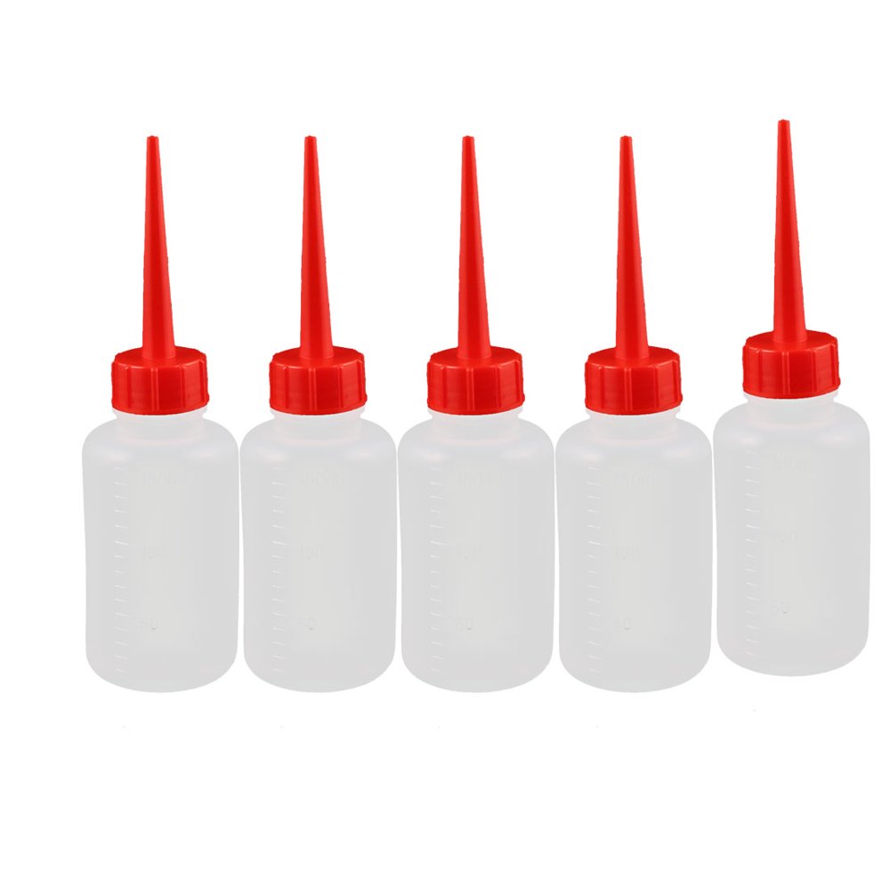 5pcs 150ml Plastic Straight Beak Squeeze Oil Bottle Industrial