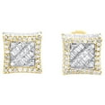 thumbnail image 2 of 10K Yellow Gold Real Baguette Diamond 7.5mm Square 3D Kite Stud Earrings 1/2 CT, 2 of 5