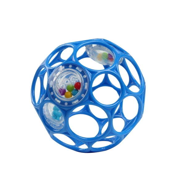 Sonajero ovalado de juguete infantil Bright Starts, fácil de agarrar, sin BPA, azul