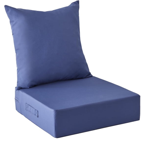 Outdoor Cushions for Patio FurnitureOutdoor Seat Cushion Set 24 x 24 x 5.75 Inch Waterproof Fade Resistant Outdoor Chair Cushions Deep Patio Chair Cushion with Removable Cover Navy Blue