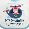 thumbnail image 4 of Inktastic Grammy Loves Me Grandson Bear Boys Baby Bib, 4 of 4