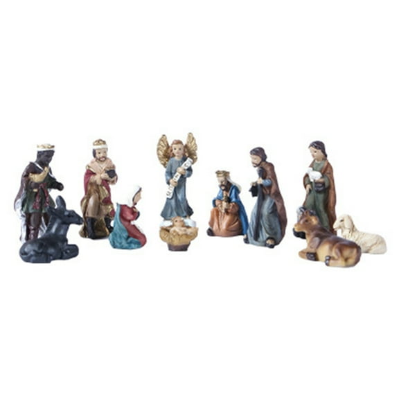 Christ Nativity Statue Scene Set Baby Jesus Manger Figurines Religious Ornaments