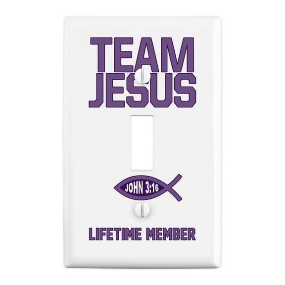 Team Jesus John 3:16 Christian Plastic Wall Decor Toggle Light Switch Plate Cover