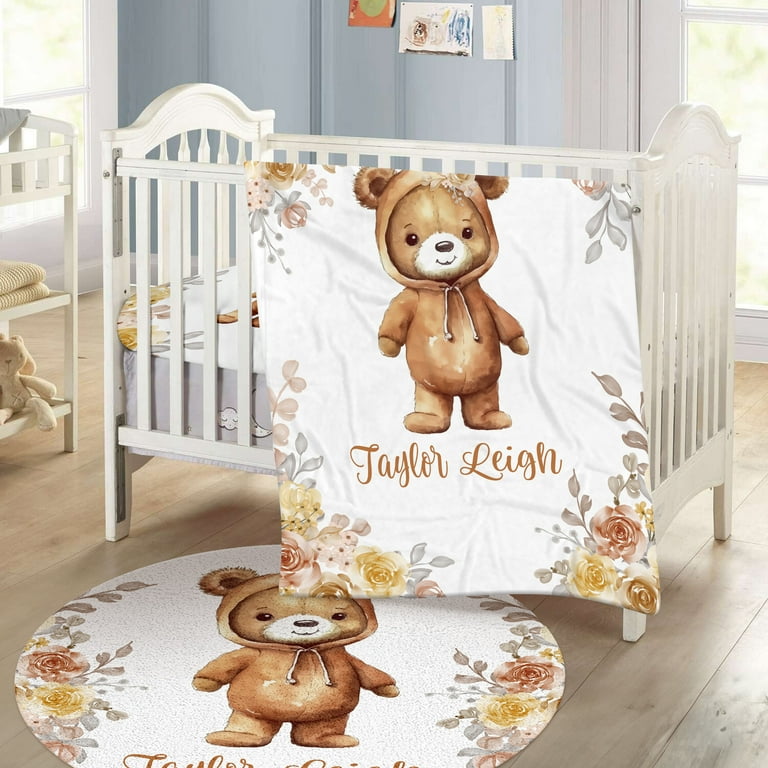Crib Bedding Set Bear Nursery Decor Girl Kainsy Personalized Baby