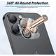 thumbnail image 2 of 【Paquete de 20】Protector de lente de cámara de vidrio templado para iPhone 15 Pro Max, Ultra HD, antiarañazos, compatible con fundas, fácil de instalar [No afecta las tomas nocturnas], 2 of 5