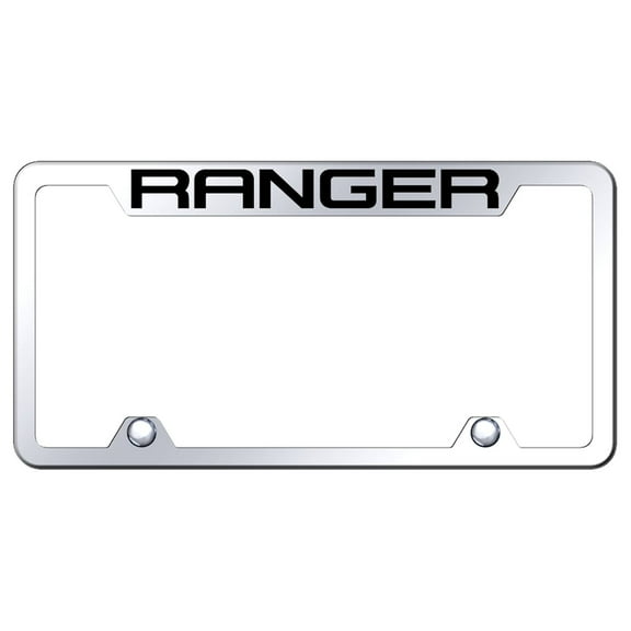 Ford Ranger Logo Stainless Steel Truck Cut-Out License Plate Frame (Chrome)