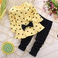 thumbnail image 2 of Taybagh 12 Month Girl Clothes Long Sleeve Sweet Infant Girl Outfits Cute Set Preemie Clothes with Cute Bow Pattern Soft Yellow 6-12 Months, 2 of 5
