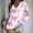 Pink, variant on Aobny Summer Tops for Women Festival Bow Pink Blouse Long Sleeve V-Neck Flowy Tops
