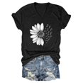 thumbnail image 4 of Black Young Adult Tops Women's Sunshade Summer T Shirt Plus Size Loose Top Top Girls Short Sleeve Graphic Casual V Neck T Shirt Going Out Tops for Women, 4 of 4