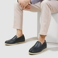 thumbnail image 6 of CMR CHAMARIPA Height Increasing Casual Shoes - Blue Embossed Sheepskin Men's Slip-On Loafers 1.95 Inches / 5 CM, 6 of 9