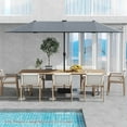 thumbnail image 1 of Costway 13 FT Large Patio Umbrella with LED Solar Lights Crank Handle 12 Heavy-Duty Ribs Gray, 1 of 10