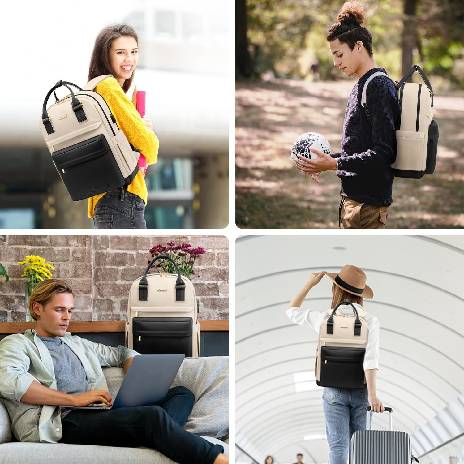 Lovevook Backpack Purses for Women,Vintage Women Teacher Laptop Backpack Nurse Bag, Multi-Function Work Travel Daypacks College Book Bag with USB Port