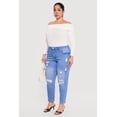 thumbnail image 2 of Women's Plus Size WAX High Waisted Distressed Mom Jeans, 2 of 4