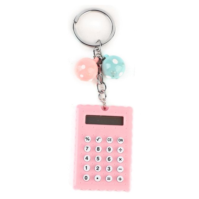 Cute Cookie Shaped Mini Portable Pocket Calculator Candy Color (Pink)