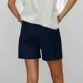 thumbnail image 4 of Women Shorts Ladies Summer Stretch Twill Regular Fit Hiking Casual Chino Short Pants With Pockets Navy XXXXXL, 4 of 7