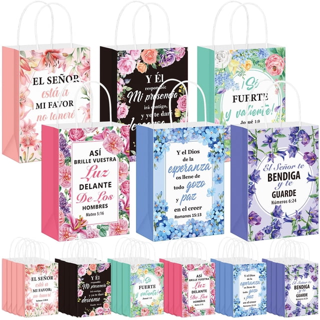 Bolsas de regalo Kolldenn Religious Spanish Bible Versículo 24 unidades