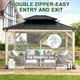 thumbnail image 3 of TOPCHANCES Clear Waterproof Tarp with Zipper Door, Heavy Duty PVC Vinyl Transparent Tarpaulin with Metal Grommets for Gazebo Porch Balcony Pergola (6.6ft x 9.8ft), 3 of 11