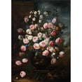 thumbnail image 2 of Carel de Vogelaer 14x18 Gold Ornate Wood Frame and Double Matted Museum Art Print Titled - Roses in an Urn, 2 of 4