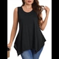 thumbnail image 2 of Blusas Sin Mangas para Mujer, Blusas Tipo Túnica de Verano de Talla Grande, Cuello Redondo, Informales, Holgadas, Corte Holgado. Negro XXL, 2 of 9