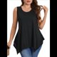 thumbnail image 2 of Blusas Sin Mangas para Mujer, Blusas Tipo Túnica de Verano de Talla Grande, Cuello Redondo, Informales, Holgadas, Corte Holgado. Negro XXL, 2 of 9