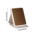 thumbnail image 3 of Todaioua Travel Makeup Mirror, Portable LED Lighted Makeup Mirror, Rotation Touch Screen Vanity Mirror, 60 LEDs, 3-Color Dimmable Lighting, Rechargeable Tabletop Folding Cosmetic Mirror, 3 of 7