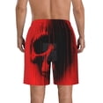 thumbnail image 3 of KLL Minimalist Skull Red Men's Casual Summer Beach Shorts Hawaiian Shorts with Pockets-XX-Large, 3 of 5