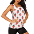 thumbnail image 2 of Fotbe Hand Drawn Strawberry Womens Loose Fit Casual Flowy Slim-Fit Tank Tops Athletic Round Neck Trendy Sleeveless Summer Tops for Gym and Yoga-Large, 2 of 9