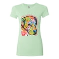 thumbnail image 3 of Neon Lab Dog Lover Shirt | Labrador Dogs Speak To Those Who Listen | Dean Russo Art Animal Lover Womens Slim Fit Junior Tee, Mint, Small, 3 of 6