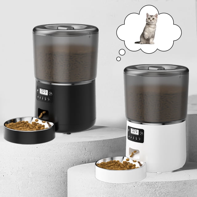 Automatic Pet Feeder with Timer - Programmable Dry Food Dispenser for Cats & Dogs, 4L Capacity, Dual Power & Portion Control for Travel