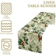 thumbnail image 4 of Christmas Table Runner, Winter Flowers Plants Seasonal Dinner Table Decoration for Home Living Room Kitchen Dining Room 13x70in, 4 of 5