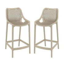 Pemberly Row Patio Counter Stool in Dove Gray Finish - Set of 2