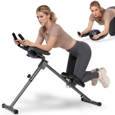 MaxKare Adjustable Ab Machine with Detachable Ab Roller Wheel, 6-Level Core Workout Equipment for Home Gym, Foldable, 220lbs