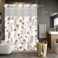 thumbnail image 5 of Spring Brown Wildflowers No Hooks Shower Curtain with Snap-in Liner Summer Eucalyptus Leaf Vintage Shower Curtains for Bathroom, Waterproof, Easy Install, Washable 72"x96", 5 of 9