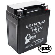 3-Pack UpStart Battery Replacement for 2000 Kawasaki EX250 Ninja 250CC Factory Activated, Maintenance Free, Motorcycle Battery - 12V, 6Ah, UB-YTX7L-BS