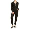 thumbnail image 7 of Sofra Women's Jersey Cotton Jogger Pants with Side Pockets for Yoga Running Workout Black, 7 of 7
