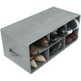thumbnail image 1 of Sorbus 6 Section Shoe Organizer Bin - 2 Tier Storage - Fabric Finish, 1 of 7