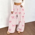 thumbnail image 5 of Aoiroe Women'S Comfy Pajama Cute Pj Pants Women Pants Heart Pajamas Women Womens Plus Size Pajamas Jogger Wide Leg Athletic Pants Fleece Pj Pants Wide Leg Pants Casual Pants For Women Beige L, 5 of 8