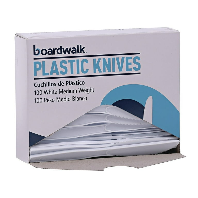 Mediumweight Polystyrene Cutlery, Knife, White, 100/Box Mediumweight Polystyrene Cutlery, Knife, White, 100/Box