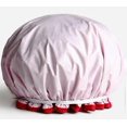thumbnail image 3 of ZHAOCHENG Gorro de ducha reutilizable de alta calidad y elegante con diseño de moda con un hermoso patrón y color (talla de adulto, rojo vino), 3 of 4