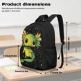 thumbnail image 6 of Garronmavis Black Green Cartoon Axolotl Printed Backpack Kit, 17 Inch Kawaii Amphibian School Bag Set with Insulated Lunch Container, Pencil Holder and Water Bottle Cover, 6 of 7