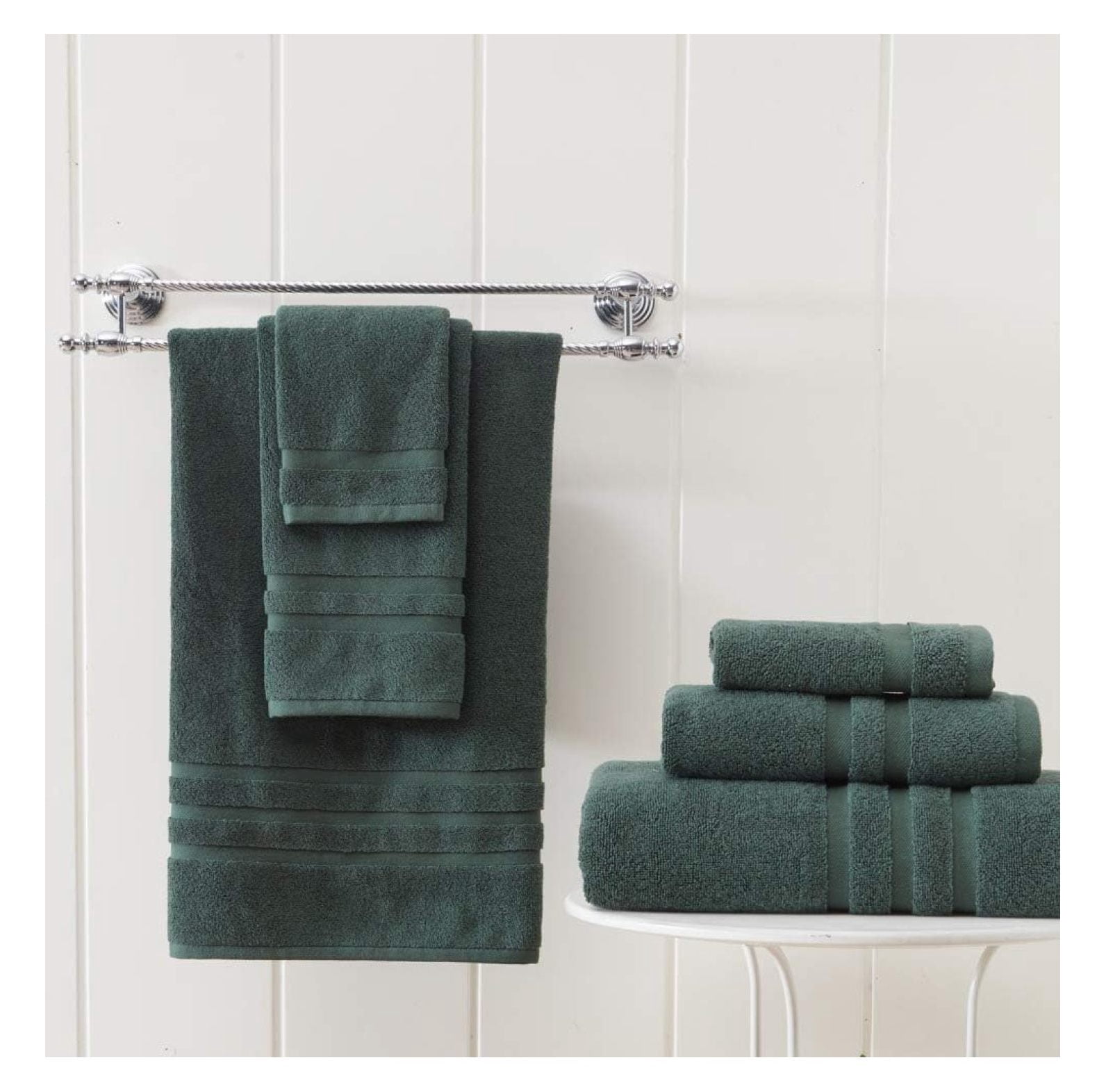 Luxury Hotel & Spa, Turkish Cotton Dark Green Towels Bathroom Sets | 6 Pieces Dark Green Bath Towels Soft and Absorbent Green Towel Set for Your Bathroom