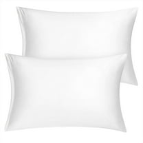 Unique Bargains 2 Pack Silky Satin Pillow Cover Cases White 21" x 37"
