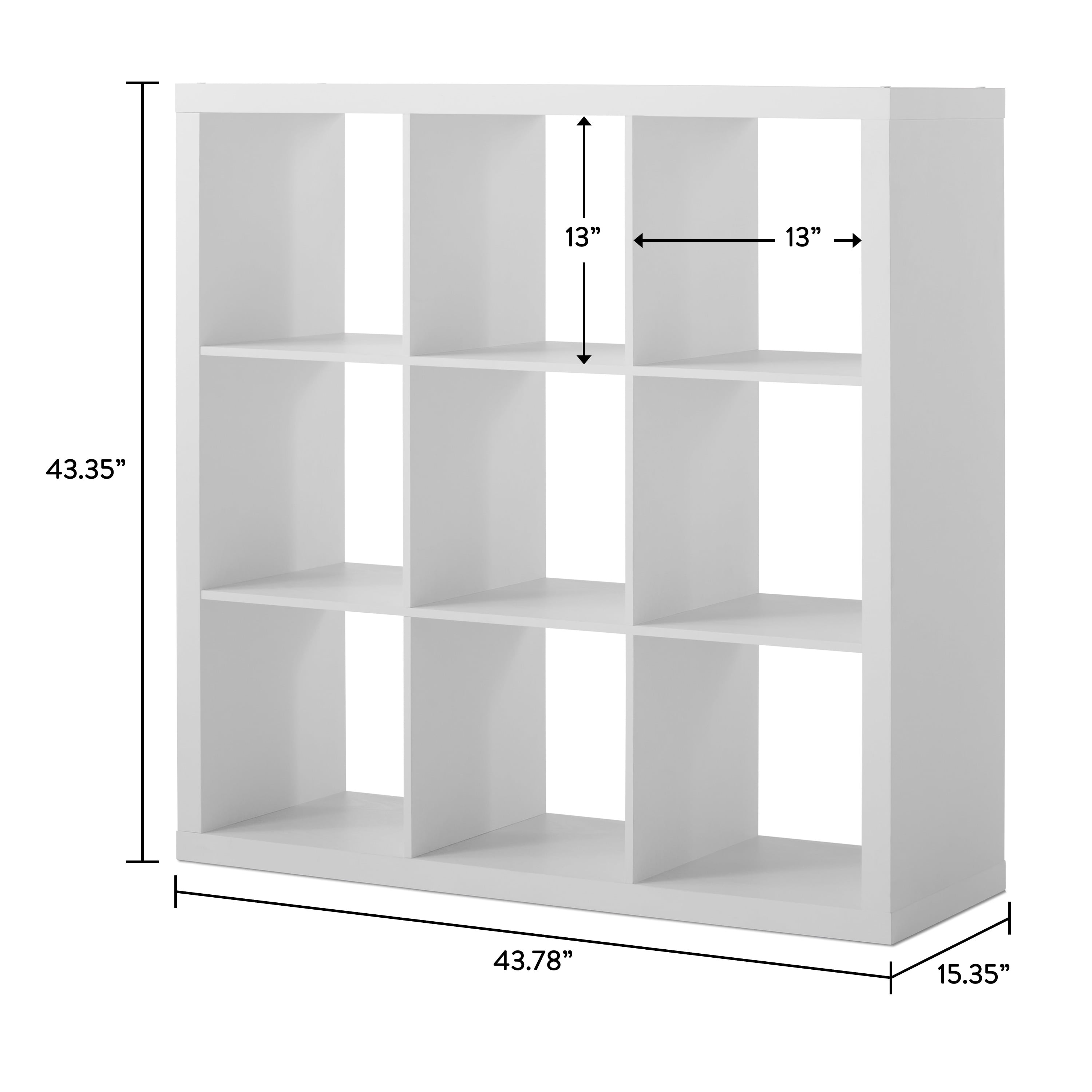 Better Homes & Gardens 9 Cube Storage Organizer, White Texture