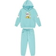 thumbnail image 4 of YUNAFFT Windproof Hooded Set for Girls & Boys 2-12Y | Full-Zip Thermal Fleece-Lined 2PC Sweatshirt & Pants, Loose Fit, Multi-Color, Size 100-160, 4 of 5